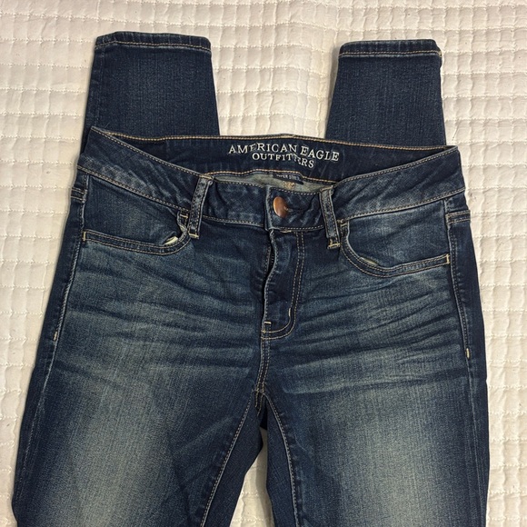 American Eagle Outfitters Denim - American Eagle Outfitters Women's Dark Blue Super Low Rise Denim Jeggings, 8